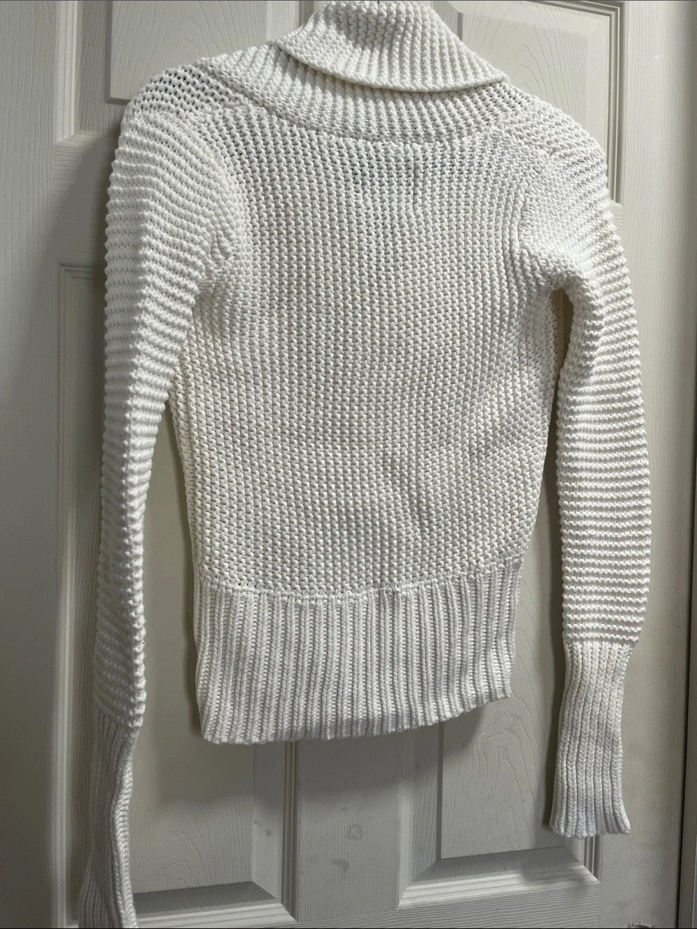 American Eagle Outfitters Ivory Shawl Collar Knit Pullover